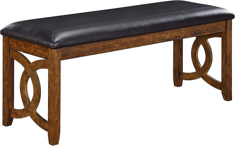 Upholstered Dining Bench, Cherry Brown