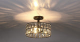 Farmhouse Drum Semi Flush Mount Close to Ceiling Lamp Fixture