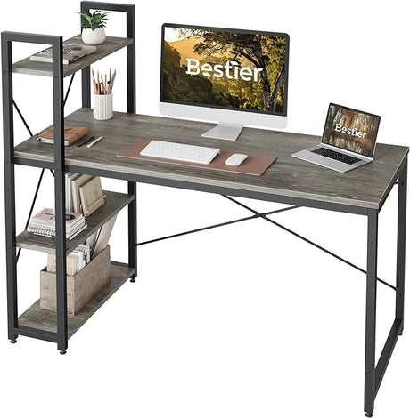 47 Inch Computer Desk with Adjustable Shelves, Simple Writing Desk