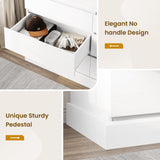 6 Drawers Dresser for Bedroom, White Modern Chest of Drawers