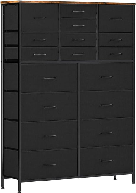 Dresser for Bedroom with 18 Drawers, Tall Fabric Storage Dresser, Chest of Drawers for Closet