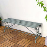 Garden Bench Outdoor Bench Furniture, Patio Bench Seating Park Patio Seat Cast Iron Cast Frame Antique