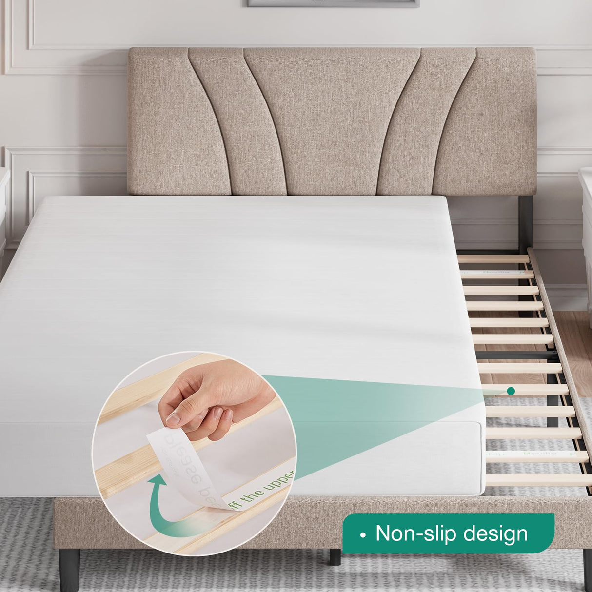 Full Size Bed Frame with Adjustable Headboard Platform Bed Frame Full Size