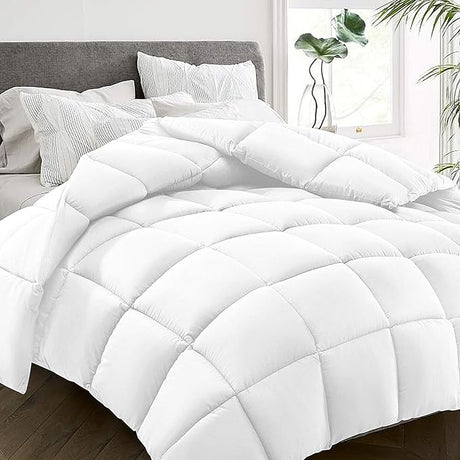 All Season Queen Size Bed Comforter - Cooling Goose Down Alternative Quilted Duvet