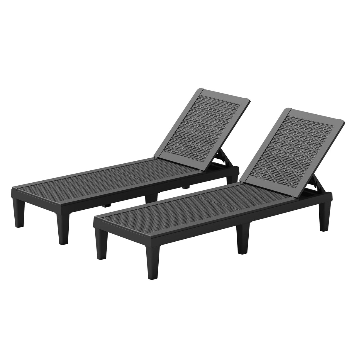 Outdoor Chaise Lounge Chairs Set of 2 with Adjustable Backrest