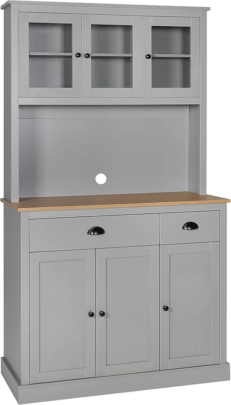 Kitchen Pantry Cabinet, 71" Buffet with Hutch, Freestanding Storage Cabinet