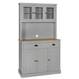 72" Kitchen Pantry Cabinet, Traditional Freestanding Storage Cabinet with 4 Doors