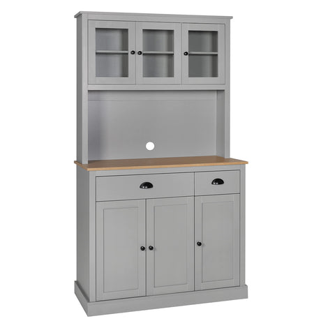 Kitchen Pantry Cabinet, 71" Buffet with Hutch, Freestanding Storage Cabinet