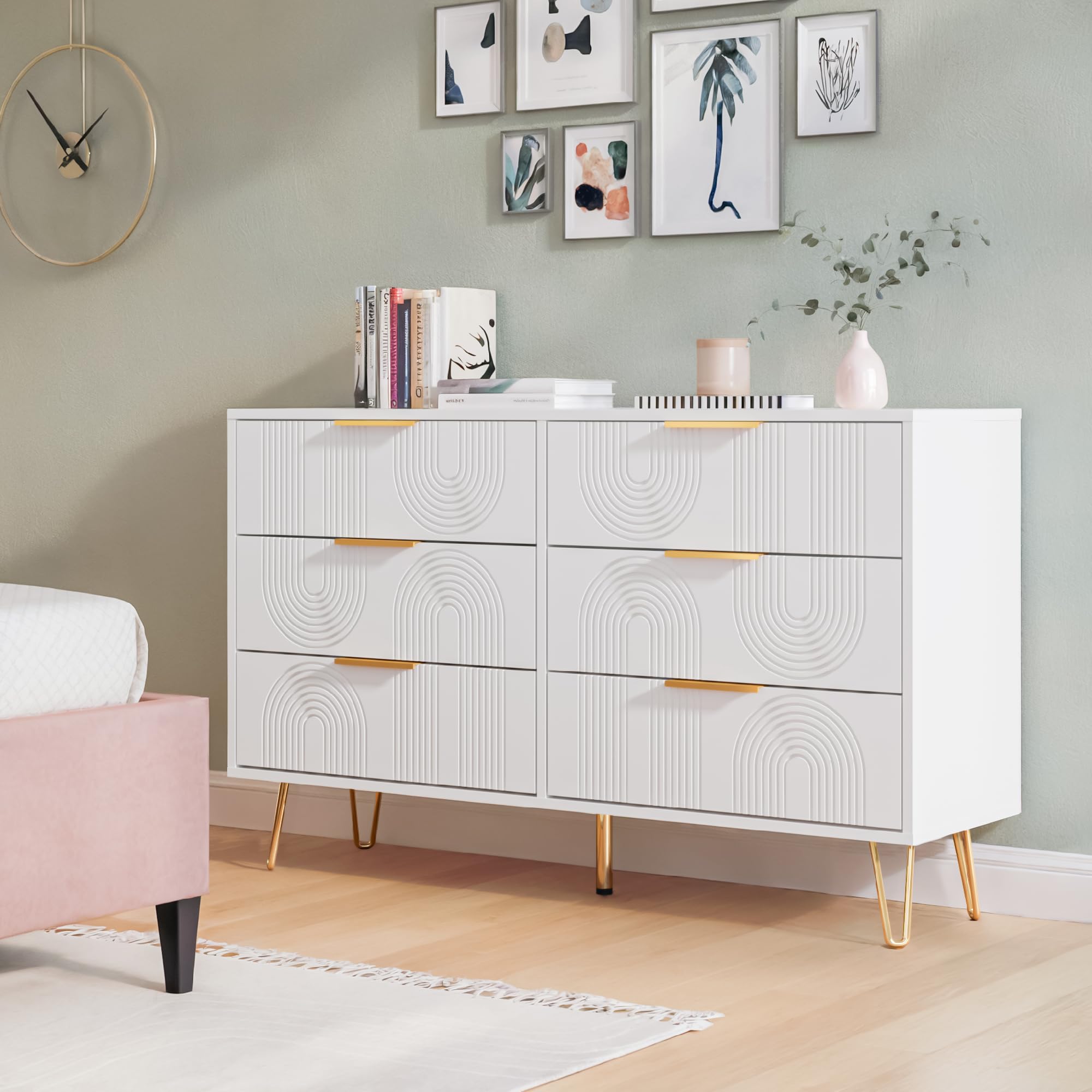 Drawer Dresser, Modern Wood Chest of Drawers, Storage Organizer Dresser for Bedroom