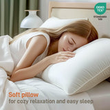 Hypoallergenic Bamboo Viscose Shell, Soft King Size Bed Pillow with Down Alternative Filling, Oeko-Tex Certified, Luxury Hotel Quality for Back, Stomach and Side Sleepers