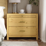 Nightstand with Drawers, Wood Nightstand Side Table with Storage and 1 Pull-Out Tray,