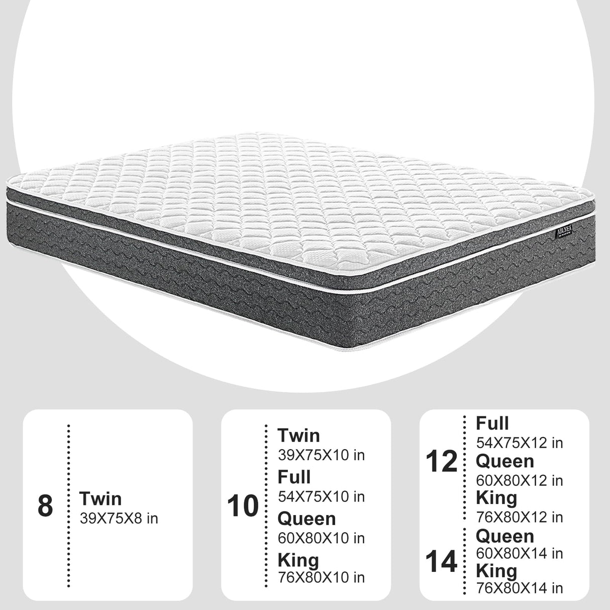 Queen Mattress 12 Inch Hybrid Mattress Queen in a Box with Memory Foam - Individually Wrapped Pocket Coils Spring,