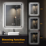 48x32 LED Smart Mirror with Anti-Fog & Dimmable Lighting