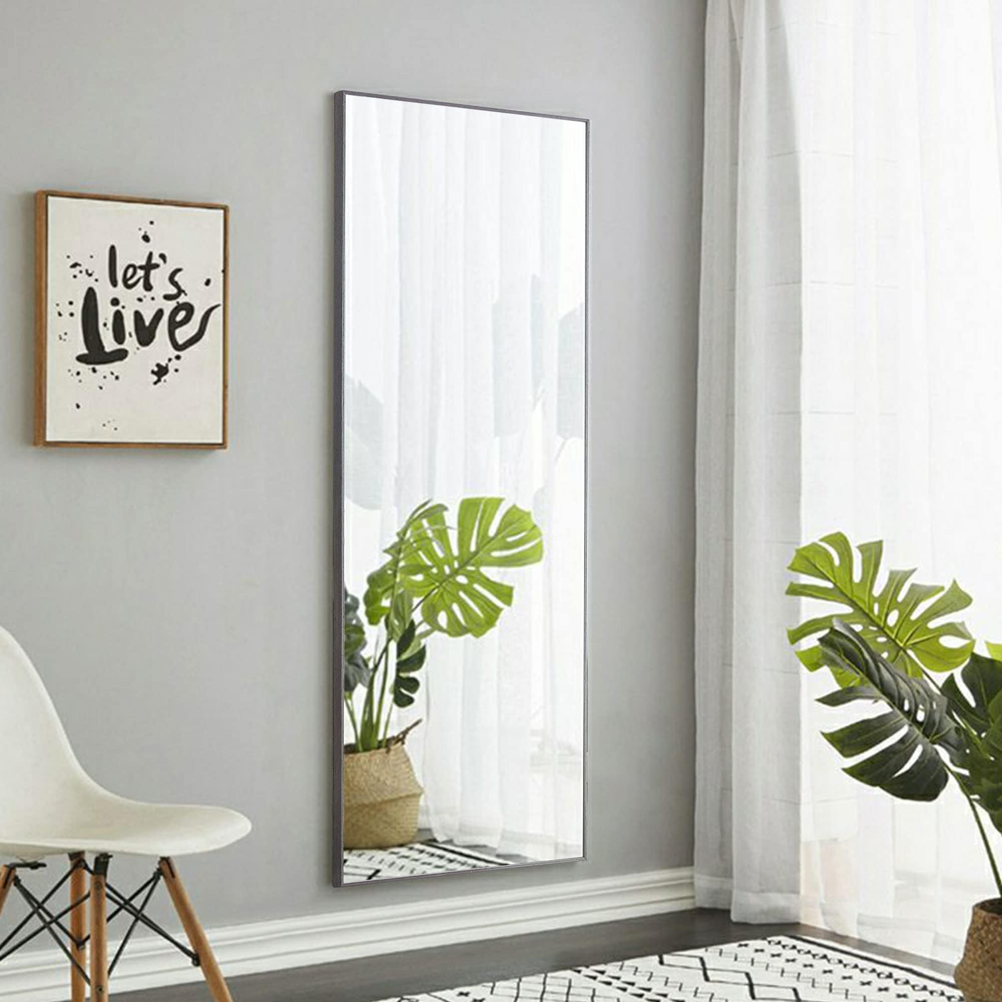 Length Floor Mirror with Solid Wood Frame