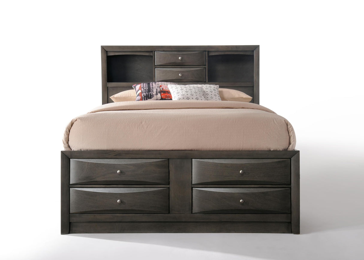 Ireland Full Captain's Bed with Storage - Gray Oak Finish