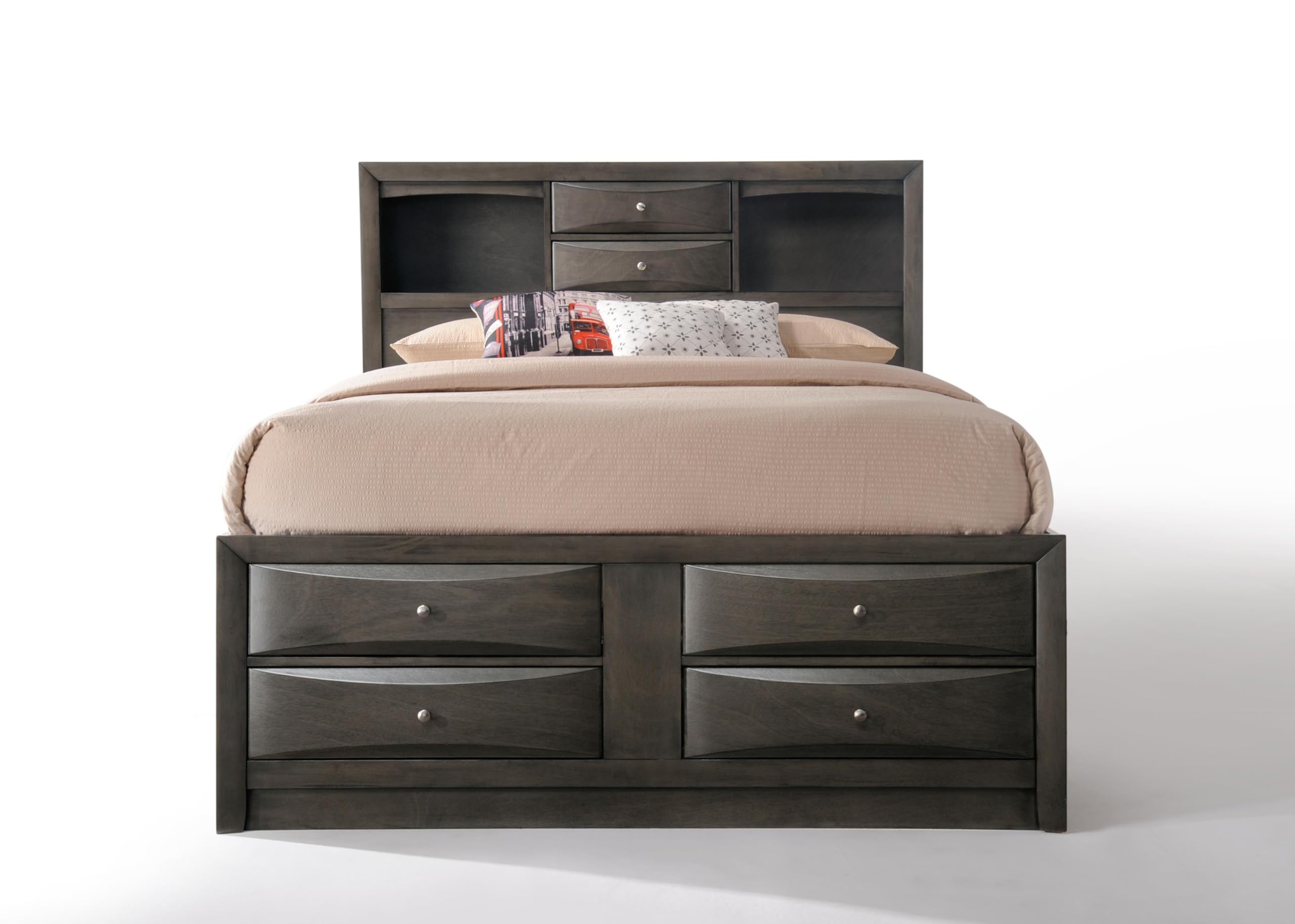 Ireland Full Captain's Bed with Storage - Gray Oak Finish