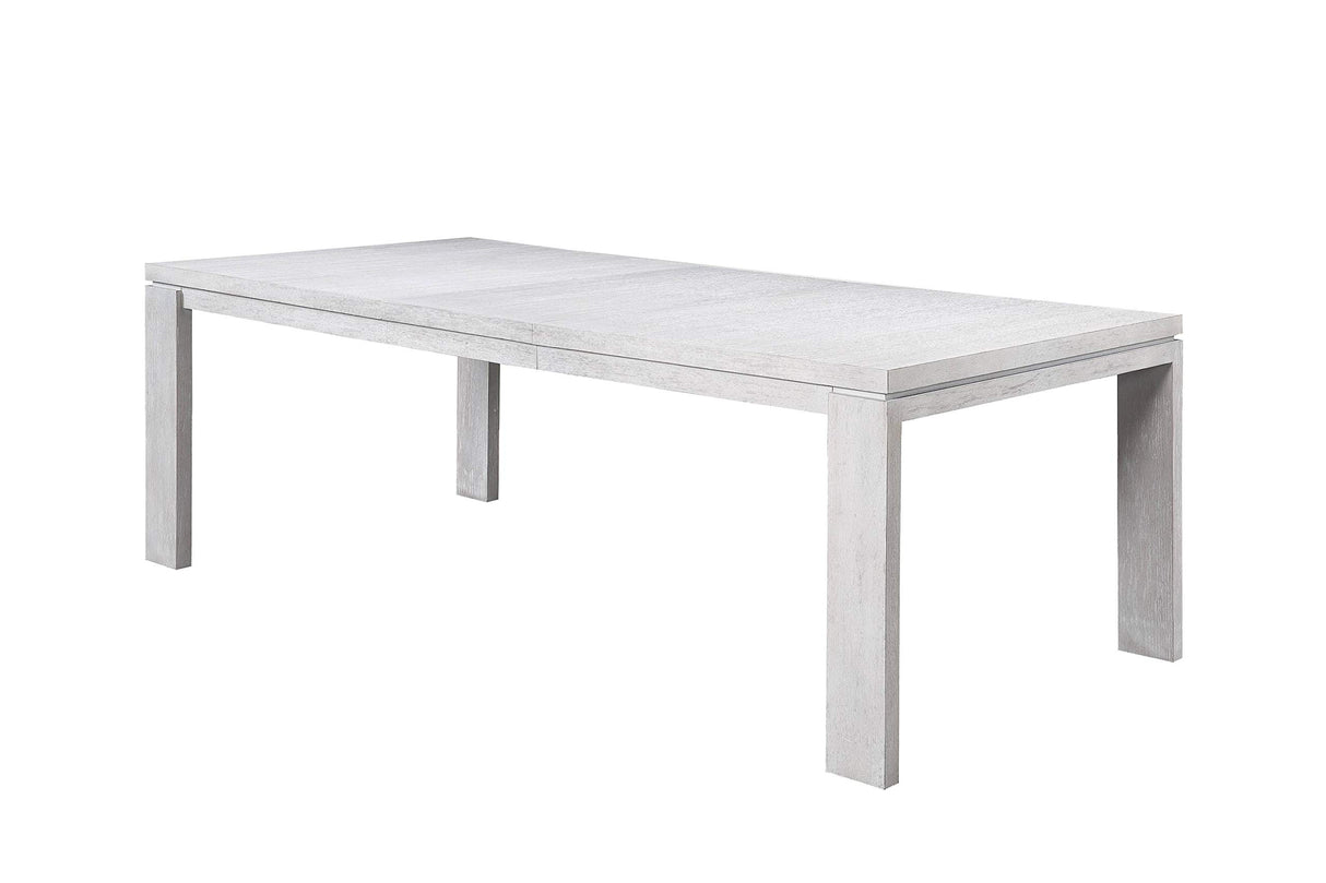 Rectangular Wooden Dining Table with Leaf in White Oak