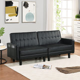 Futon Sofa Bed Couch and Sleeper Sofas for Living Room, Faux Leather Convertible