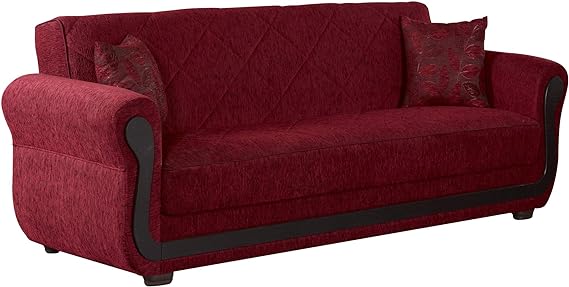 Empire Furniture USA Park Ave Collection Convertible Sofa Bed with Storage Space