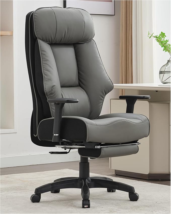 Big and Tall Office Chair 400lbs, Executive Office Chair with Foot Rest, High Back Office