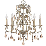 4775SL Crystal Accents Five Light Foyer from Carlton collection in Pwt, Nckl