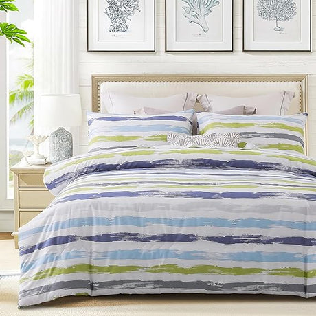 Comforter King Size, 600 Thread Count Cotton Golden & Blue Bohemian Pattern