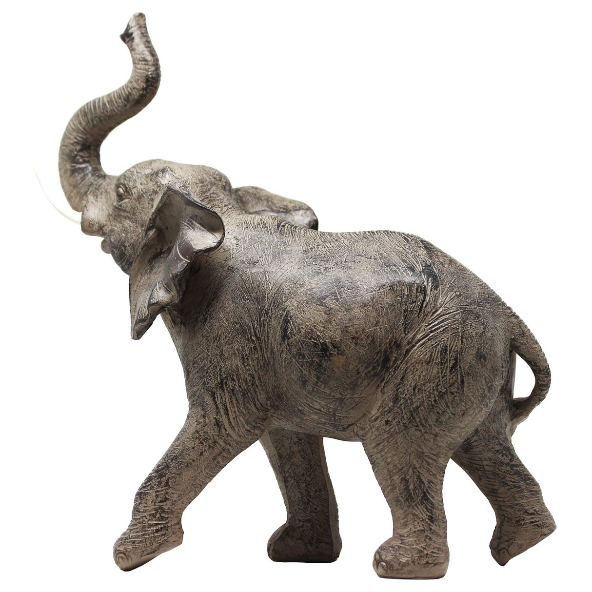 Seraphic Large 13" African Elephant Statue Gifts for Women, Big Elephant Decor Scuplture with Trunk Up for Home Decor