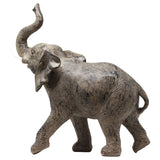 Seraphic Large 13" African Elephant Statue Gifts for Women, Big Elephant Decor Scuplture with Trunk Up for Home Decor