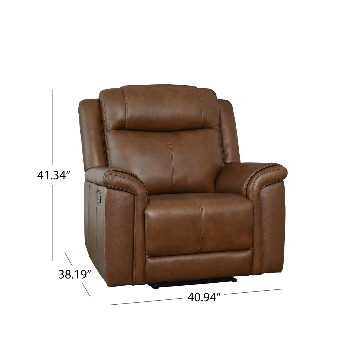 Abbyson Living Giles Leather Manual Recliner, Brown