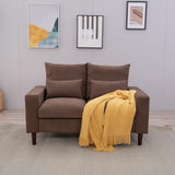 Seater Sofa 2 Seat Loveseat Compact Loveseat Couch Living Room Furniture with Armrest, Brown 2 Seater