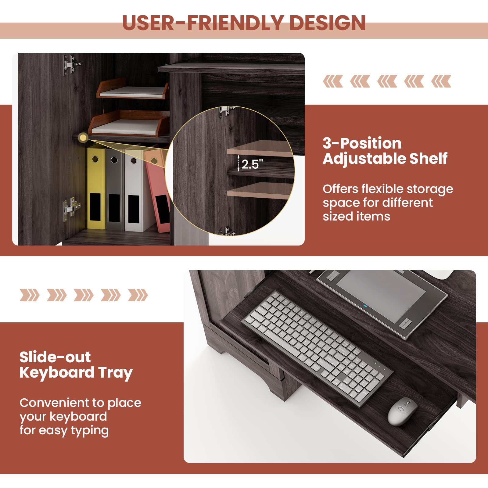 LuxeSpace L-Shaped Office Desk with Storage & Ergonomic Keyboard Tray