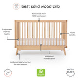 3-in-1 Convertible Crib to Toddler Bed – Wooden Crib Made in Italy