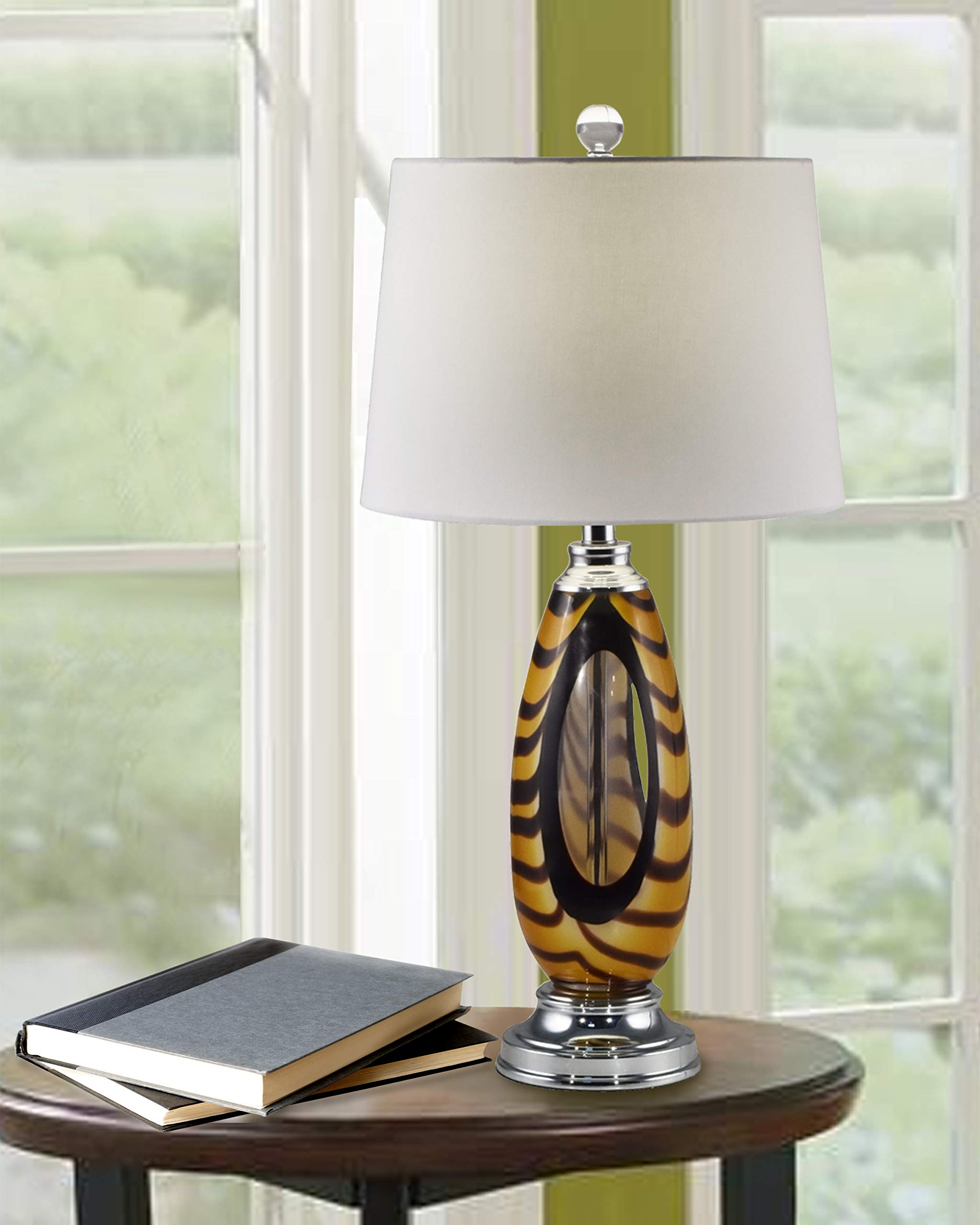 AT17086 Bengal Tiger Table Lamp, 28.25", Amber