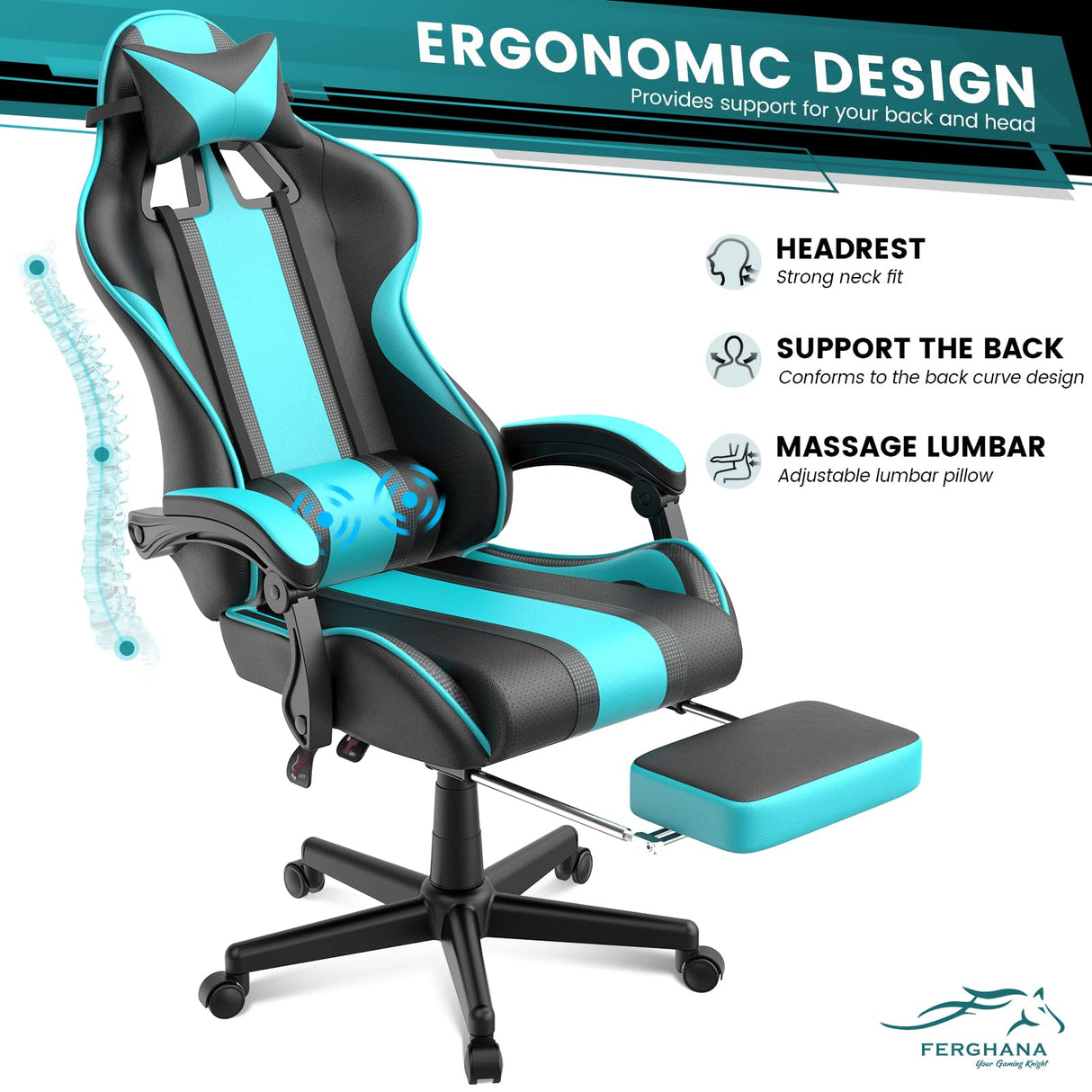 Gaming Chairs, Ergonomic Racing Style PC Game Computer Chair