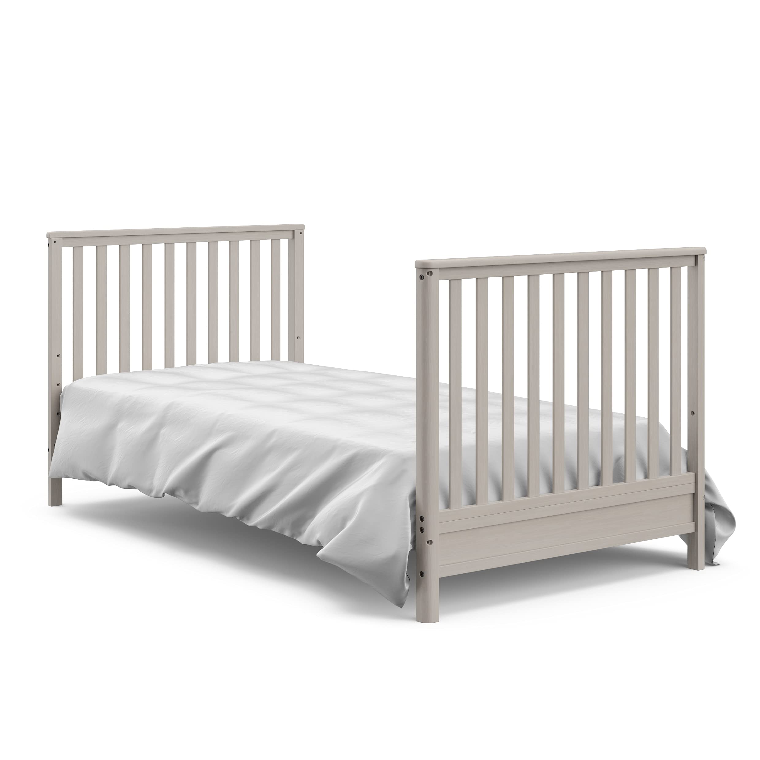 5-in-1 Convertible Mini Crib with 2.75'' Bonus Thick Mattress with Water-Resistant Cover