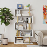 Bookshelf Geometric Bookcase S Shaped Industrial Bookshelf Storage Display Stand