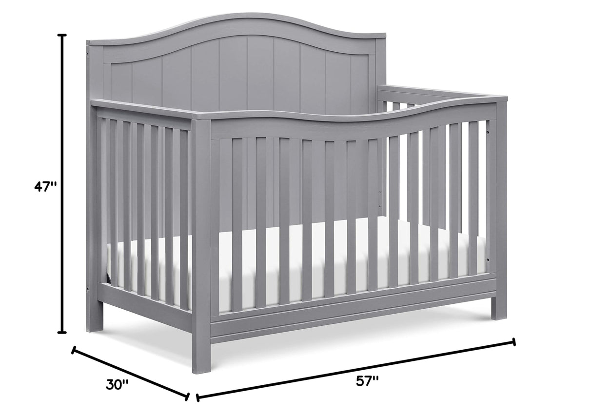 4-in-1 Convertible Crib in Grey, Greenguard Gold Certified