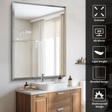 Beveled Bathroom Mirror, 36x48 Inch Large Bathroom Mirrors for Over Sink,