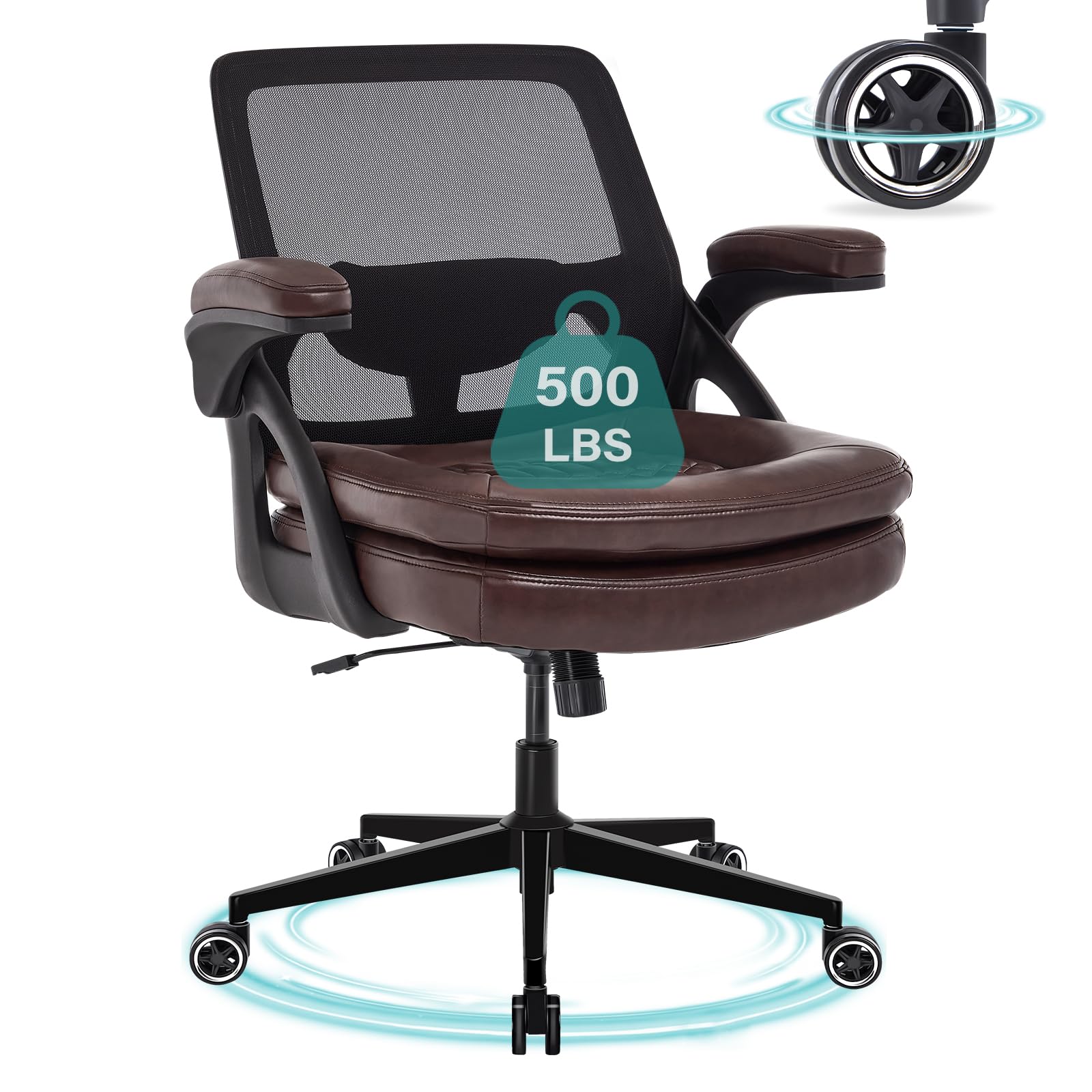 Big and Tall Office Chair - 500lbs Heavy Duty Ergonomic Desk Chair