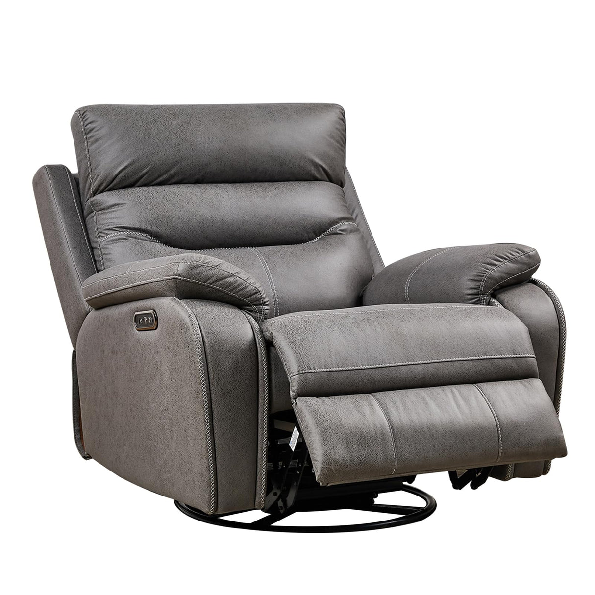 Dual OKIN Motor Power Recliner Chairs Swivel Rocker Recliner with One-key Reset Button