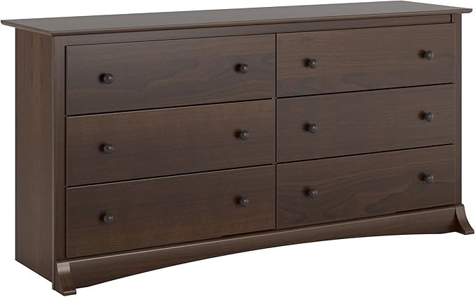 Sonoma Bedroom Furniture: Black Double Dresser for Bedroom, 6-Drawer Wide Chest of Drawers