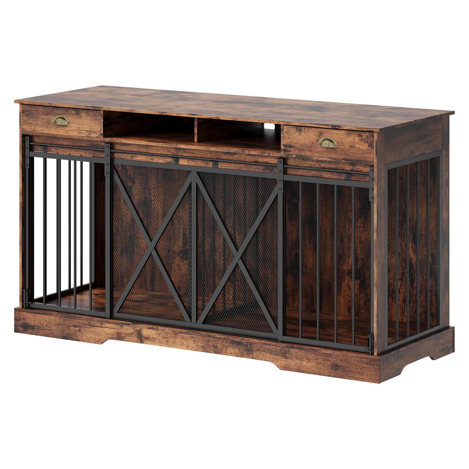 63" Extra Large Double Dog Crate with Removable Divider