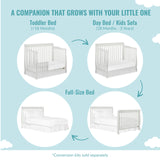 Ashton 4-In-1 Convertible Crib In Grey, Greenguard Gold, JPMA Certified, Non-Toxic