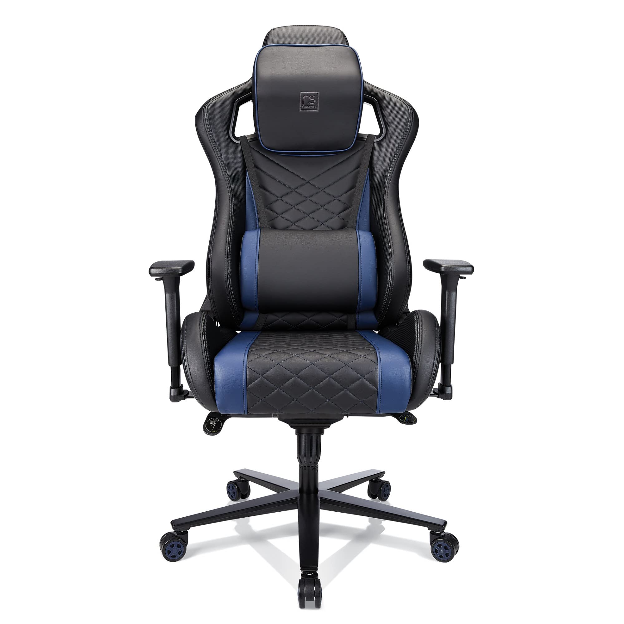Davanti Vegan Leather High-Back Gaming Office Chair - Black/Blue