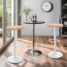 Modern Bar Stools Set of 2, Swivel Adjustable Height Bar Stool Counter Height, 23''-32'' Backless Bar Stools with Wooden Seat, Wood Bar Stools for Kitchen Island Bar Dining Room (White