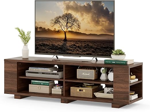 Wood TV Stand for TVs up to 65 Inch Flat Screen, Modern Entertainment Center