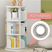 360° Children's Rotate Bookcase, White Round Floor Bookshelf, Cultivate Children