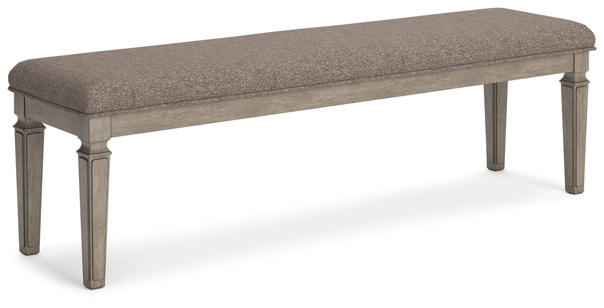 Lexorne Traditional 19.5" Dining Bench, Gray