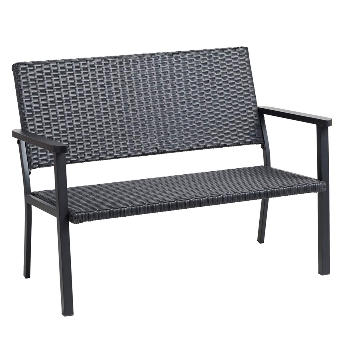 Outdoor Loveseat Bench Chair for Outside Patio Porch, Metal Frame