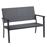 Outdoor Loveseat Bench Chair for Outside Patio Porch, Metal Frame
